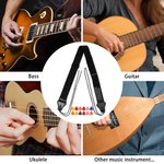 Tracolla per chitarra in Oxford regolabile e 12 plettri con nome ricamato Accessori musicali Regalo di compleanno per chitarrista musicista