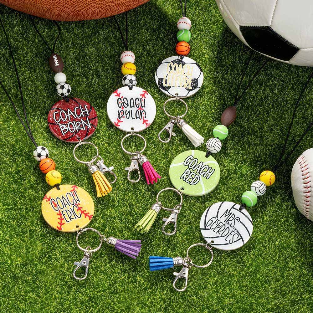 Personalizzato Glitter basket pallavolo perline sport cordino con nome