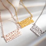 Personalized In My Era Groovy Bubble Font Double Name Necklace with Heart Birthday Anniversary Gift for Couple Besties