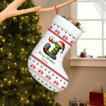 Personalised Cute Christmas Tree Snowman Hanging Christmas Stocking with Name Initial and Number Home Decor Christmas Gift for Kids Family