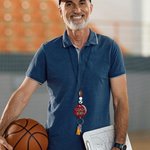 Personalized Glitter Basketball Volleyball Beaded Sport Lanyard with Name Back to School Appreciation Gift for Sports Lover Coach Team