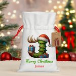 Gepersonaliseerde Kerstboom Sneeuwpop Elf Iglo Canvas Canvas Gift Bag met naam initiaal en nummer Kerstfeest Favors Gift voor kinderen familie