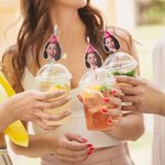 Personalized Face Photo Big Head Cutout Colorful Stripe Paper Straws Fun Birthday Bachelorette Graduation Party Decoration Gift for Woman Man