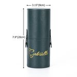 Personalised Leather Name Makeup Brush Pouch Barrel with 14 Pcs Makeup Brushes Birthday Gift for Women