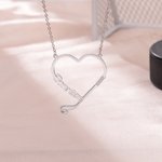 Personalized Exquisite Heart Shape Hockey Pendant Necklace with Name Birthday Anniversary Gift for Hockey Lovers