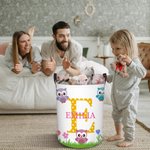 Personalisierte Giraffe Eule Meerjungfrau Wasserdicht Wäscheaufbewahrung Korb mit Namen Initial und Griff Baby Dusche Housewarming Geschenk für Famili