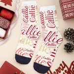 Personalized Multicolor Word Cloud Design Tube Socks with Name Birthday Christmas Gift for Family
