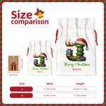 Gepersonaliseerde Kerstboom Sneeuwpop Elf Iglo Canvas Canvas Gift Bag met naam initiaal en nummer Kerstfeest Favors Gift voor kinderen familie