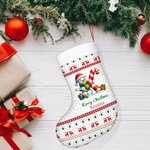 Personalised Cute Christmas Tree Snowman Hanging Christmas Stocking with Name Initial and Number Home Decor Christmas Gift for Kids Family