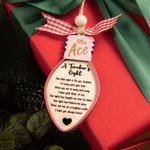 Gepersonaliseerde Boogbal Kraal Een Leraar Licht Ornament met Tekst en Koord Kerstboom Decoratie Cadeau voor Leraar