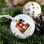 Personalised Merry Christmas Santa Hat Snowman Initial Ceramic Ornament With Name Christmas Tree Decor Party Gift For Family