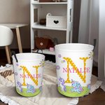 Personalisierte Giraffe Eule Meerjungfrau Wasserdicht Wäscheaufbewahrung Korb mit Namen Initial und Griff Baby Dusche Housewarming Geschenk für Famili