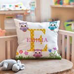 Personalisierte Giraffe Eule Meerjungfrau Sport Ball werfen Kissenbezug mit Namen und Initialen Home Decor Geburtstag Familie Geschenk für Kinder Fami