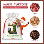 Gepersonaliseerde Kerstboom Sneeuwpop Elf Iglo Canvas Canvas Gift Bag met naam initiaal en nummer Kerstfeest Favors Gift voor kinderen familie