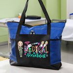 Personalized Cartoon Character Medical Assistant Large Mesh Tote Bag Birthday Travel Accessories Gift for Nurse Doctor Medical Staff