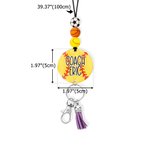 Personalized Glitter Basketball Volleyball Beaded Sport Lanyard with Name Back to School Appreciation Gift for Sports Lover Coach Team