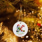 Personalised Merry Christmas Santa Hat Snowman Initial Ceramic Ornament With Name Christmas Tree Decor Party Gift For Family