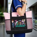 Personalized Cartoon Character Medical Assistant Large Mesh Tote Bag Birthday Travel Accessories Gift for Nurse Doctor Medical Staff