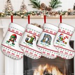Personalised Cute Christmas Tree Snowman Hanging Christmas Stocking with Name Initial and Number Home Decor Christmas Gift for Kids Family