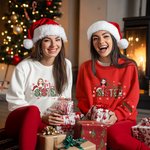 Personalisierte Multicolor fröhliche Schneeflocke Cartoon Charakter Sweatshirt mit Namen Weihnachten Geburtstag Geschenk für Freund Familie