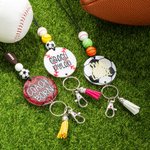 Personalized Glitter Basketball Volleyball Beaded Sport Lanyard with Name Back to School Appreciation Gift for Sports Lover Coach Team