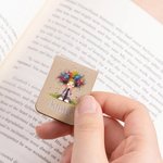 Marque-Page Magnétique en Cuir Personnalisé avec Nom et Motif de Fille Excentrique Cadeau Anniversaire pour Amoureux de Lecture