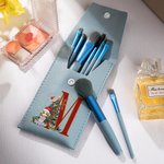 Personalizzato Cartoon personaggio albero di Natale iniziale trucco borsa pennello con 8 pezzi pennelli trucco e nome Natale Compleanno regalo per le 