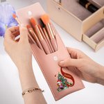 Personalizzato Cartoon personaggio albero di Natale iniziale trucco borsa pennello con 8 pezzi pennelli trucco e nome Natale Compleanno regalo per le 