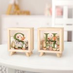 Personalised Cute Squirrel Bear Woodland Animal Clear Wooden Piggy Money Box with Name and Initial Birthday Children's Day Gift for Kids