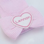 Personalised Stripe Infant Hospital Hat Beanie with Embroidered Name Newborn Baby Shower Gift for Baby Boys Girls