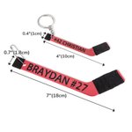 Porte-clés en Impression 3D Crosse de Hockey Personnalisé avec Texte Cadeau Anniversaire pour les Amateurs de Hockey Entraîneur