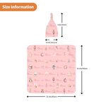 Personalized Classic Fairy Tale Characters Name Soft Swaddle Blanket and Hat Set Baby Shower Baptism Gift for Newborn