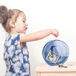 Hucha personalizada de madera con ventana transparente Hucha con iniciales de simpáticos animales con nombre Regalo de cumpleaños para niños Niñas