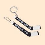 Porte-clés en Impression 3D Crosse de Hockey Personnalisé avec Texte Cadeau Anniversaire pour les Amateurs de Hockey Entraîneur