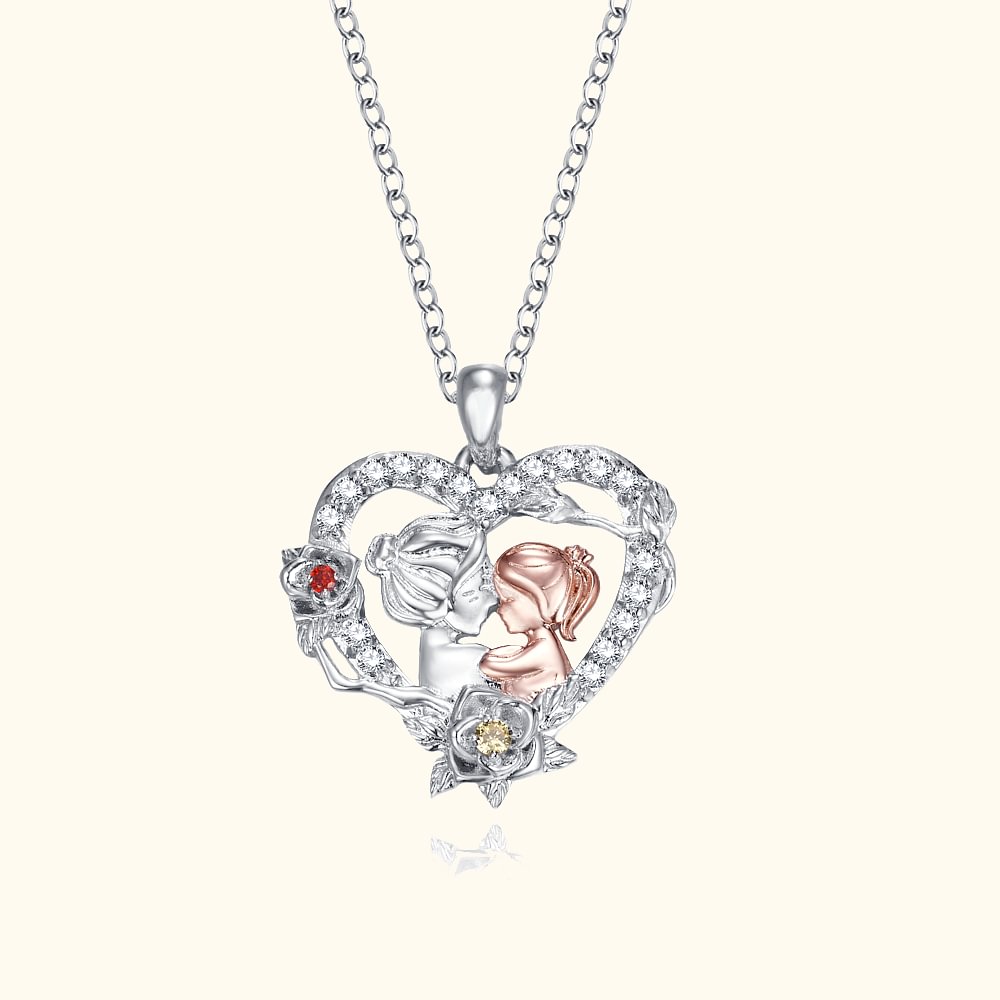 Collier de grand-mère et petite-fille avec pierres de naissance Cadeau d'anniversaire et de fête des mères pour elle
