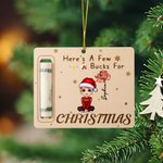 Personalised Snowflake Santa Claus Cartoon Character Money Card Holder with Name and Birth Flower Christmas Gift for Family Friend