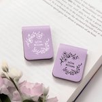 Personalizado Nacimiento Flor Corona magnética de cuero Marcapáginas Clip con nombre Cumpleaños Regalo de Navidad para Bibliotecario amante de los libros