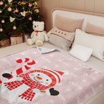 Personalizado lindo sombrero de bastón de caramelo muñeco de nieve suave manta con nombre Festival Decoración del hogar Navidad Cumpleaños Regalo para