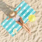 Asciugamano da spiaggia personalizzato a strisce classiche sovradimensionate con nome, asciugatura rapida, regalo di compleanno per donne e uomini.