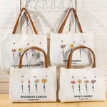 Personalizada Nacimiento Flor Jardín Bolsa de lona con asa Nombre Cumpleaños Regalo de Navidad para Mujeres Niñas