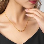 Personalizada Dainty Guardian Angel Wings Birthstone Collar Colgante Memorial Joyería Cumpleaños Simpatía Regalo de la familia para las mujeres