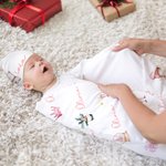 Personalized Classic Fairy Tale Characters Name Soft Swaddle Blanket and Hat Set Baby Shower Baptism Gift for Newborn