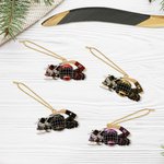 Personalised Flat Hockey Skates Helmet Stick Ornament with Name Tree Decor Christmas Gift For Hockey Lover