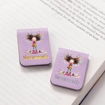 Marque-Page Magnétique en Cuir Personnalisé avec Nom et Motif de Fille Excentrique Cadeau Anniversaire pour Amoureux de Lecture