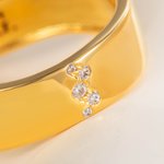 Personalised Wavy Tiny Cz Brass Ring with Engraved Name Wedding Anniversary Birthday Gift for Women