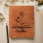 Henkilökohtainen Avoin kirja Syntymä Flower A5 PU Nahka Notebook varastointi kansi nimi syntymäpäivä lahja taiteilijoille Taiteilijat Taidemaalarit Toimistotyöntekijät