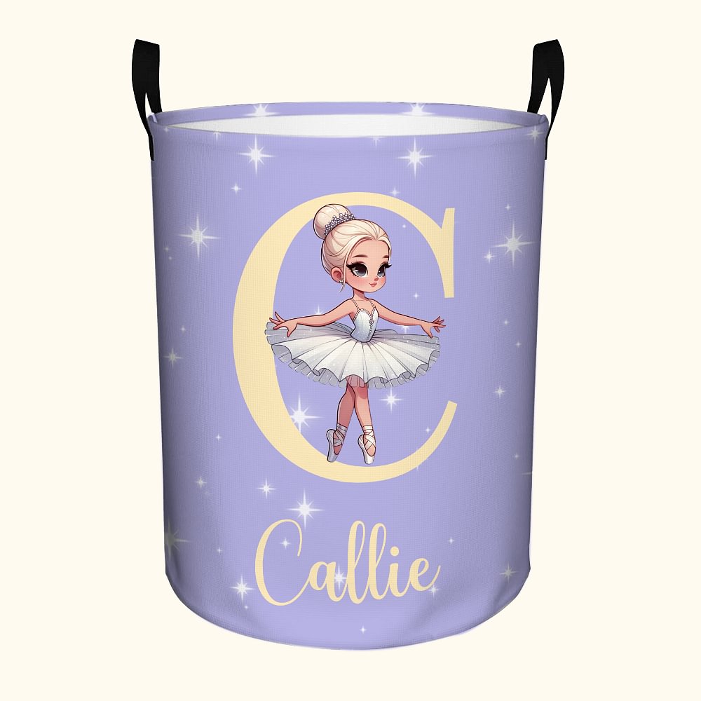 Panier à linge personnalisé avec nom et poignée Cadeau d'anniversaire pour les amoureux de la danse du Lac des Cygnes