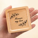 Boîte à photos en bois personnalisée avec texte floral et 2-14 photos en accordéon Cadeau d'anniversaire pour la famille et les amis