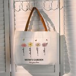 Personalizada Nacimiento Flor Jardín Bolsa de lona con asa Nombre Cumpleaños Regalo de Navidad para Mujeres Niñas