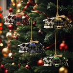 Personalised Flat Hockey Skates Helmet Stick Ornament with Name Tree Decor Christmas Gift For Hockey Lover